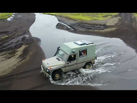 Iceland by Puch 230 GE , all river crossings; Island mit dem Puch 230 GE, Flussdurchfahrten, offroad