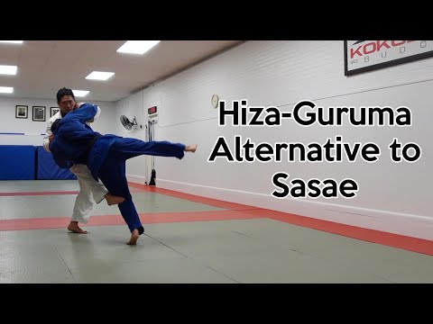 Hiza-Guruma alternative to Sasae — judo technique demonstration