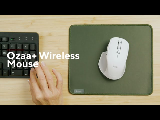Trust Ozaa+ Rato Sem Fios Recarregável Multi-dispositivo com Botões Silenciosos 3200 DPI Branco video