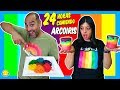 🌈 24 HORAS COMIENDO ARCOÍRIS | All Day Eating Rainbow | Momentos Divertidos