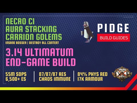 3.14 End Game Build Guide | Carrion Golems CI Aura Stacking Necro | Ultimatum