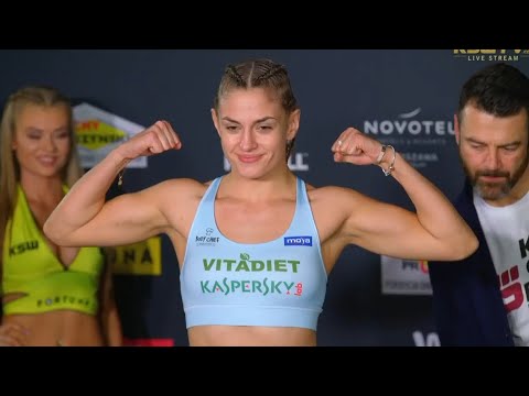 Karolina Owczarz vs. Justyna Haba - Weigh-in Face-Off - (KSW 56) - /r/WMMA