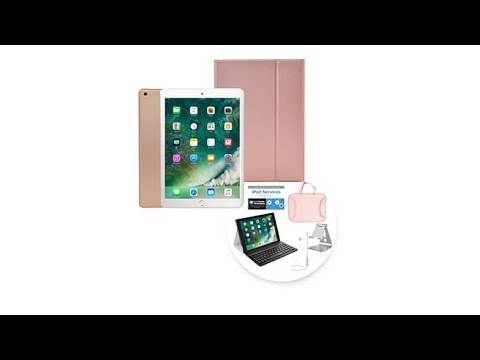 2018 Apple iPad 9.7 32GB Tablet w/Keyboard Case   Earbud...