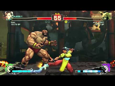 [SSF4] Chun-Li(linec)vsZangief(sora_a0601) 10/10/31 PS3