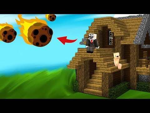 EV VS METEOR YAĞMURU 😱☄ MİNECRAFT KAPIŞMA #1