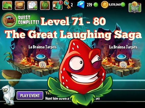 Plants vs Zombies 2 La Brainsa Tarpits Epic Hack Level 71-80 The Great Strawburst Saga