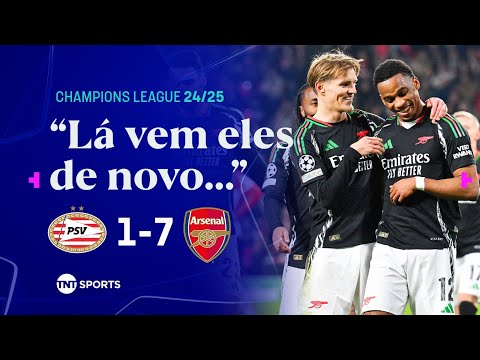 Gols e lances de PSV x Arsenal