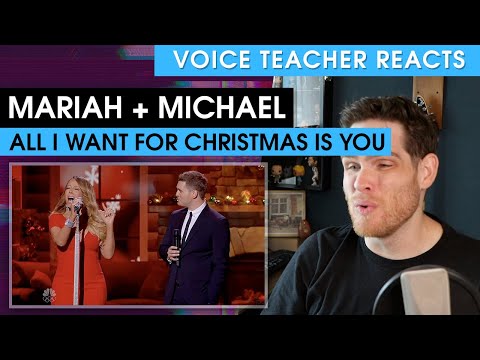 Voice Teacher Reacts to Mariah Carey and Michael Buble - All I Want For Christmas is You