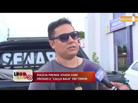 LINHA DE FOGO 03 01 POLíCIA PRENDE JOVEM COM DROGAS E "CALÇA BALA" EM TIMON