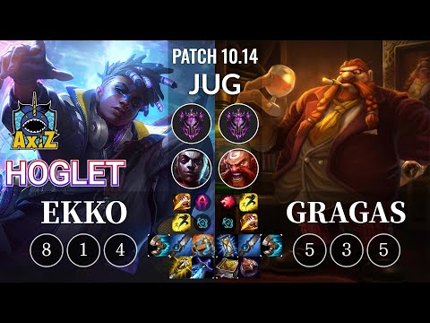 AXIZ Hoglet Ekko vs Gragas Jungle - KR Patch 10.14