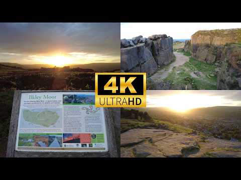 Ilkley Moor Relaxing Sunset Walk 🌄 Cow And Calf Rocks & Twelve Apostles Stone Circle | 3 Hours 4K 🇬🇧