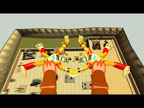 Ragdoll Falls & Fails & SPARTAN KICKING FNAF GLAMROCK ANIMATRONICS   Security Breach In Garyy's Mod