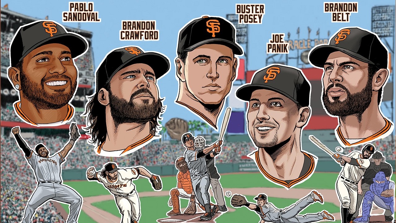 Pablo Sandoval, Brandon Crawford, Buster Posey, Joe Panik & Brandon Belt join Giants Wall of Fame