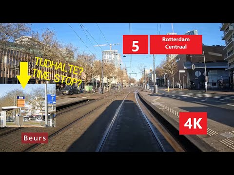 Sunny ride to the City Center | Tram Rotterdam | Line 5 | 4K Cabview