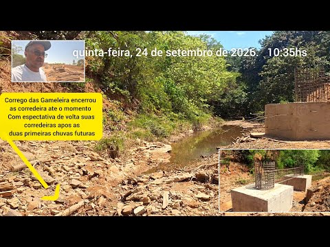 NOTA; 🚧 🏠 🏗 👷‍♀️ 🌉 (Ponte em Obra na MG-202 em Urucuia-mg) CORREGO DAS GAMELEIRAS, Cortou suas águas