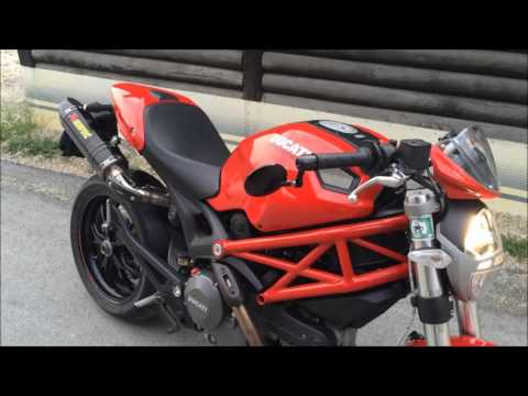 DUCATI monster 796 with SPY-R Rizoma, and Akrapovič exhaust sound