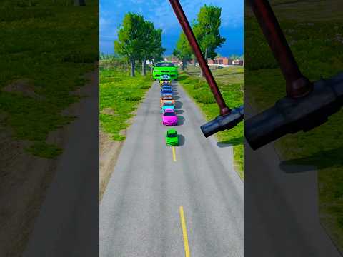 Colorful Small To Giant Cars vs Hammer #151