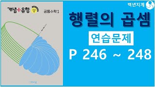 고등수학 개념플러스유형 공통수학1 개념편 행렬의 곱셈 연습문제 246-248