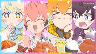 【手描きにじさんじ】いっぱい食べるオリエンス【切り抜き/赤城ウェン/宇佐美リト/佐伯イッテツ/緋八マナ】