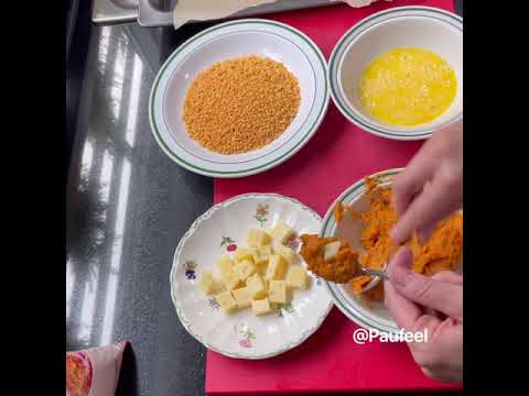 BOLITAS DE BONIATO Y QUESO REBOZADAS SIN GLUTEN Y SIN GRASA