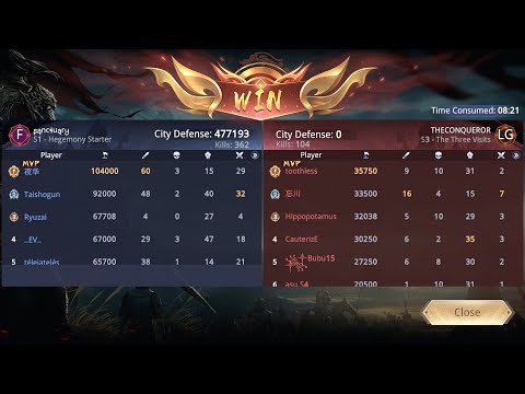 Guild War Ultimate 5 October 2022 Session 27 - S1 sanctuary vs S3 THECONQUEROR - Dynasty Legends 2