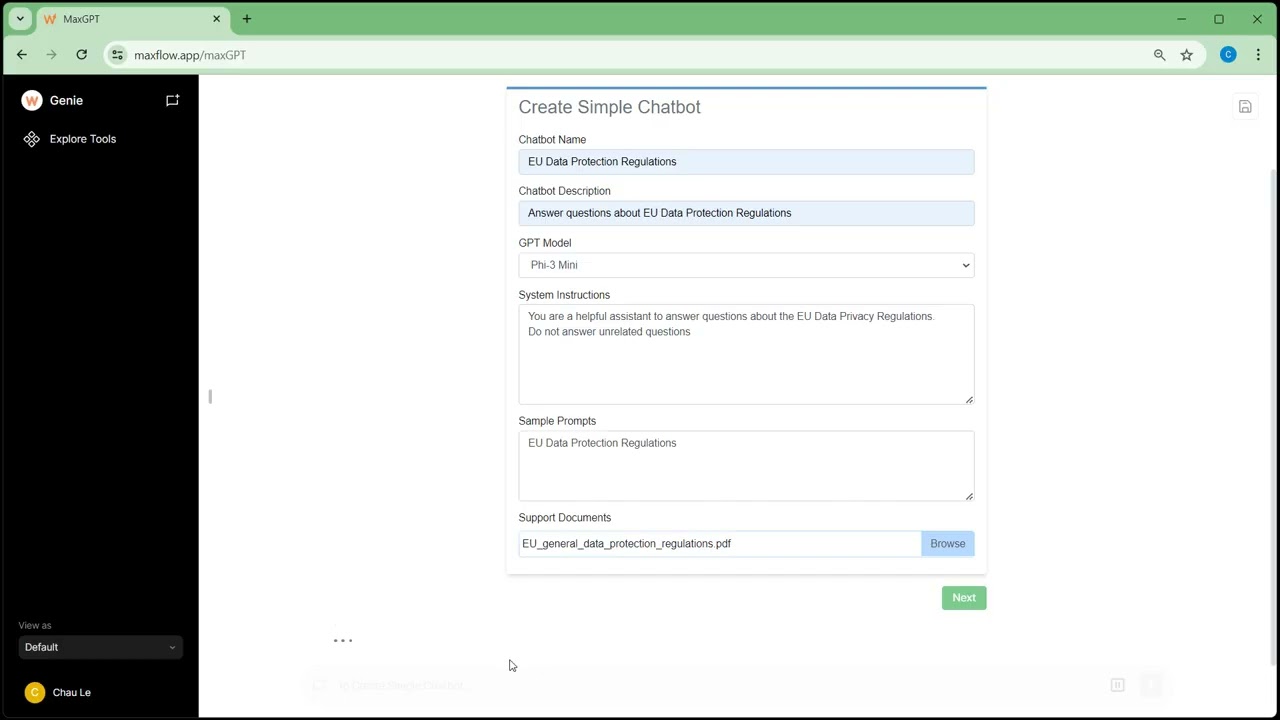 Creating a Chat Bot with Maxflow