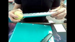 Tennis ball on walker leg