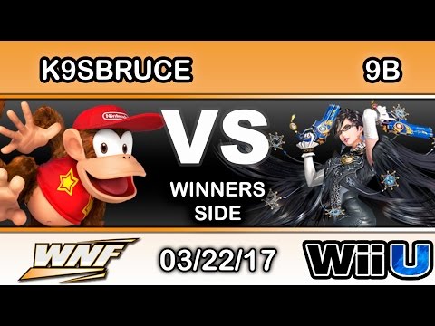 WNF 1.6 - LH | K9sbruce (Diddy Kong) Vs. 9B (Bayonetta) Winners Side - Smash Wii U