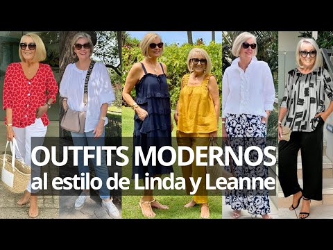 Outfits modernos al estilo de Linda y Leanne. Moda sencilla y elegante para mujeres de 50 y Más