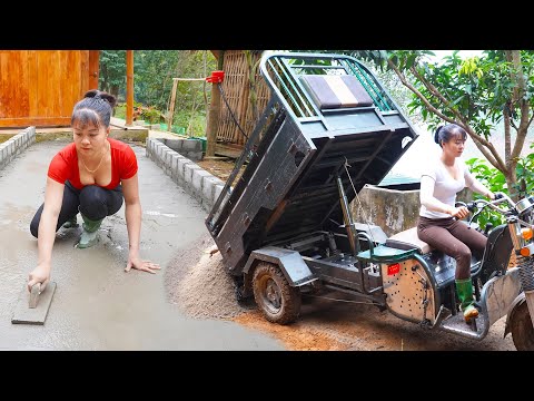 How To Build Road From Gate To The House, Use 3-Wheeled Truck To Transport Cement And Sand
