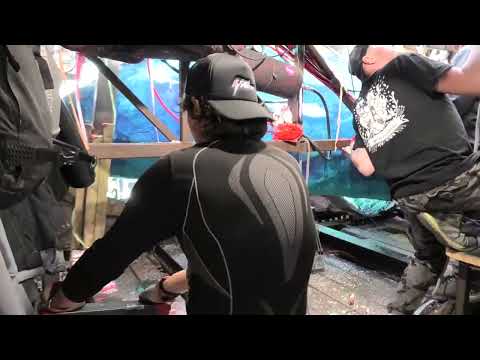 Carnevale di Viareggio: l'interno di un carro. Carnival of Viareggio: inside a float.