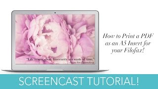 Screencast Tutorial | How to Print a PDF as an A5 Insert for a Filofax
