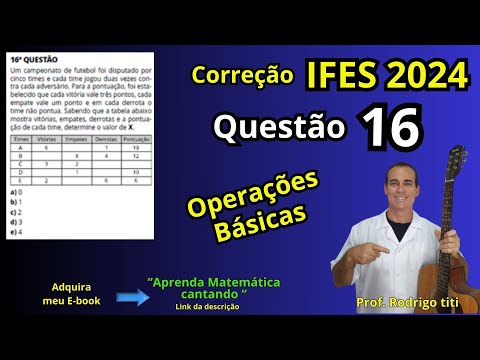 ( IFES 2024)Questão 16- Um campeonato de futebol foi disputado por cinco times e cada time jogou ...
