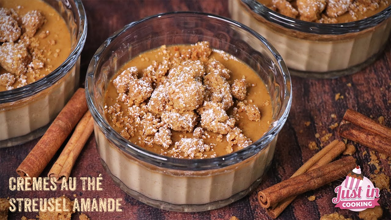 Recette des Petites Crèmes au Thé avec Streusel Amandes et Cannelle