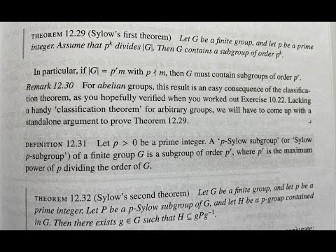 Sylow Theorems in Abstract Algebra books
