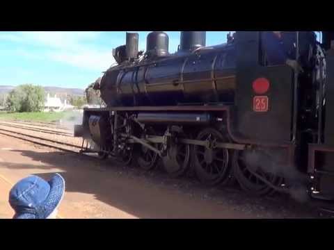 NM 25 coupling up to its train at the Pichi Richi Railway