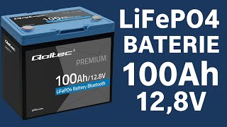 *Qoltec 53714 LiFePO4 lithiová železná fosfátová baterie | 12,8V | 100Ah | 1280 Wh | Bluetooth | BMS