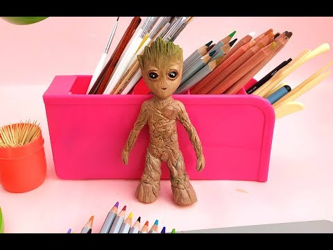 How to make baby Groot figure (Timelapse sculpting and painting)