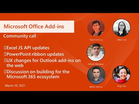 Office Add ins community call – March 2021