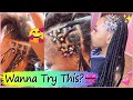 DONE!😲 Try This Criss Cross Knotless Braids With Colorful Bands! Braid Hairstyle #Elfinhair