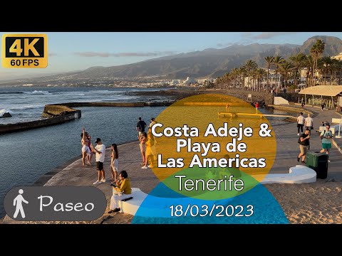 Tenerife - Costa Adeje & Playa de Las Américas 🚶‍♂️🏝️☀️ 18/03/2023 sunset/atardecer/tramonto 4K HDR