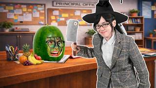 Hiding as a WATERMELON in Teacher's Office | Siowei
