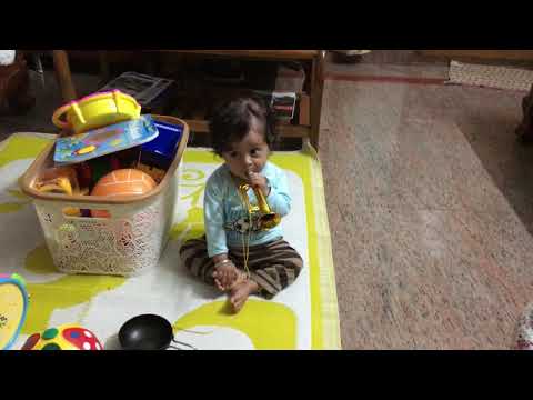 Praneel at 12 months - learning new skills