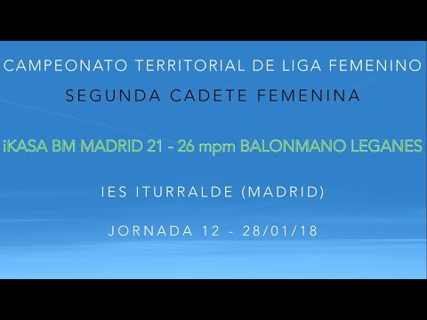 Jornada 12 2CF  iKASA BM MADRID 21 - 26  mpm BALONMANO LEGANES (28/1/18)