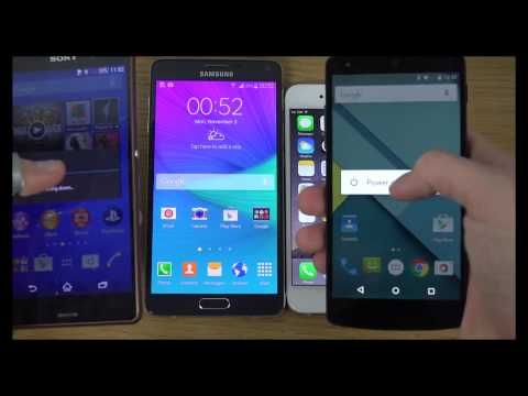 Samsung Galaxy Note 4 vs. Sony Xperia Z3 vs. Nexus 5 vs. iPhone 6 - Which Is Faster? (4K)