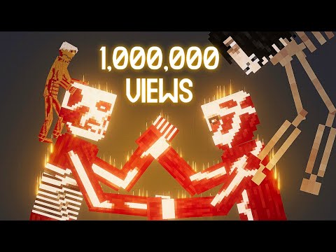 Eren skeleton Founding Titan#3 started The rumbling [Zebra Gaming TV] People Playground 1.13.1