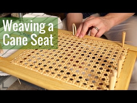 Weaving a cane seat