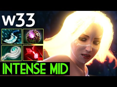 w33 [Lina] Intense Mid - Skill Spam Dota 2 7.05