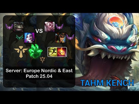 Tahm Kench Support + Jinx vs Rakan + Cassiopeia - EUNE Master - Patch 25.04