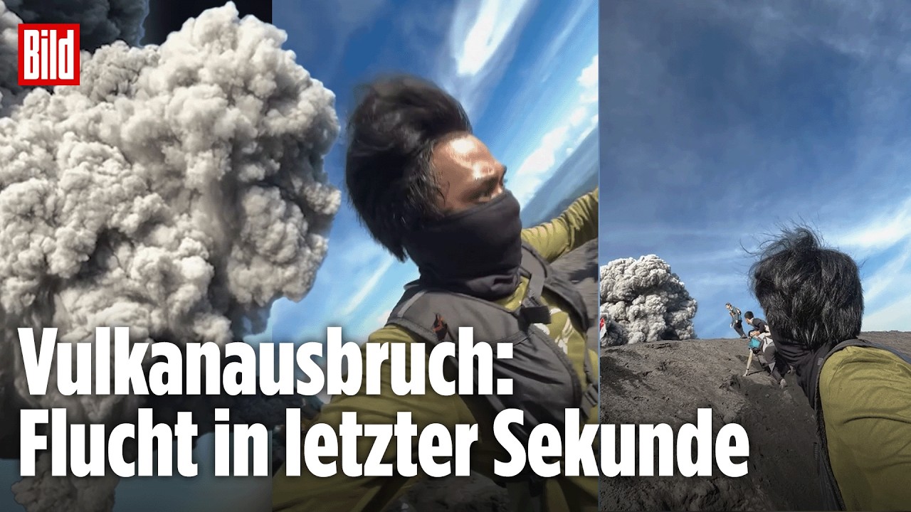 Meterhohe Aschewolke: Vulkan bricht aus in Indonesien – Wanderer fliehen Sekunden vorher